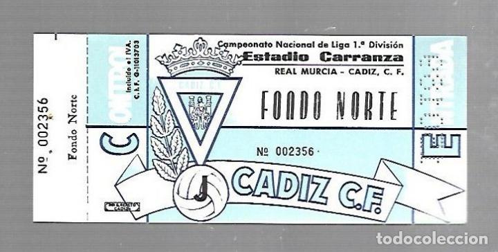 Sammelleidenschaft Sport: ENTRADA DE FUTBOL. RAMON DE CARRANZA. CADIZ C.F - MALAGA. 1&ordm; DIVISION. FONDO NORTE