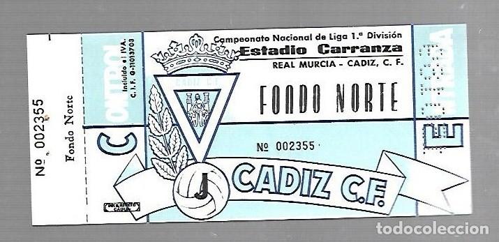 Sammelleidenschaft Sport: ENTRADA DE FUTBOL. RAMON DE CARRANZA. CADIZ C.F - MALAGA. 1&ordm; DIVISION. FONDO NORTE