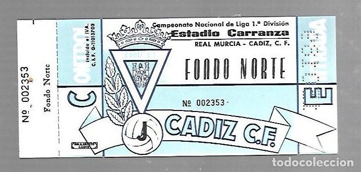 Sammelleidenschaft Sport: ENTRADA DE FUTBOL. RAMON DE CARRANZA. CADIZ C.F - MALAGA. 1&ordm; DIVISION. FONDO NORTE