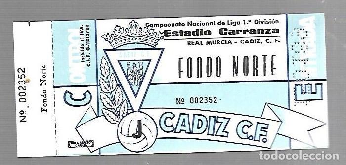 Sammelleidenschaft Sport: ENTRADA DE FUTBOL. RAMON DE CARRANZA. CADIZ C.F - MALAGA. 1&ordm; DIVISION. FONDO NORTE