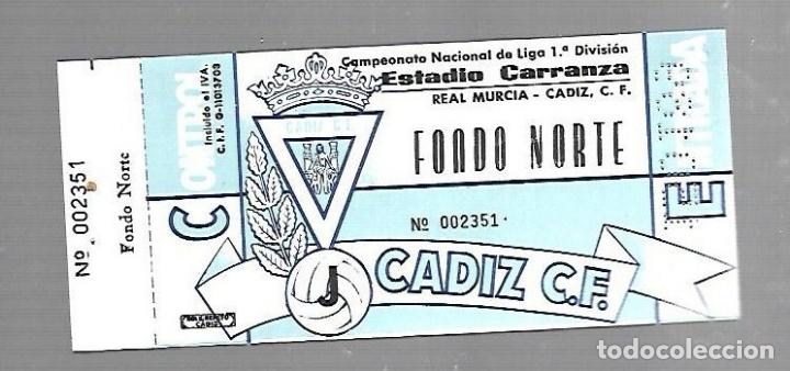 Sammelleidenschaft Sport: ENTRADA DE FUTBOL. RAMON DE CARRANZA. CADIZ C.F - MALAGA. 1&ordm; DIVISION. FONDO NORTE