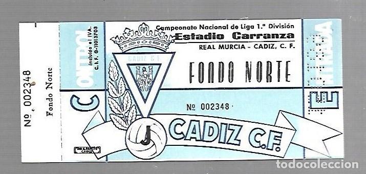 Sammelleidenschaft Sport: ENTRADA DE FUTBOL. RAMON DE CARRANZA. CADIZ C.F - MALAGA. 1&ordm; DIVISION. FONDO NORTE