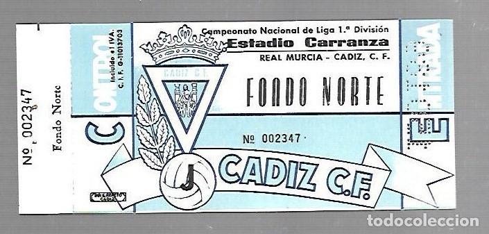 Sammelleidenschaft Sport: ENTRADA DE FUTBOL. RAMON DE CARRANZA. CADIZ C.F - MALAGA. 1&ordm; DIVISION. FONDO NORTE