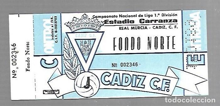 Sammelleidenschaft Sport: ENTRADA DE FUTBOL. RAMON DE CARRANZA. CADIZ C.F - MALAGA. 1&ordm; DIVISION. FONDO NORTE