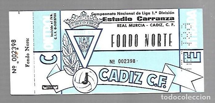 Sammelleidenschaft Sport: ENTRADA DE FUTBOL. RAMON DE CARRANZA. CADIZ C.F - MALAGA. 1&ordm; DIVISION. FONDO NORTE