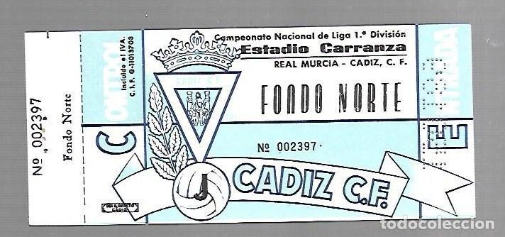 Sports collectibles: ENTRADA DE FUTBOL. RAMON DE CARRANZA. CADIZ C.F - MALAGA. 1&ordm; DIVISION. FONDO NORTE