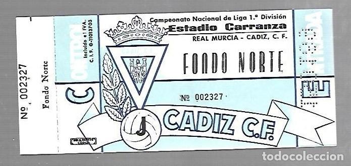 Collectionnisme sportif: ENTRADA DE FUTBOL. RAMON DE CARRANZA. CADIZ C.F - MALAGA. 1&ordm; DIVISION. FONDO NORTE