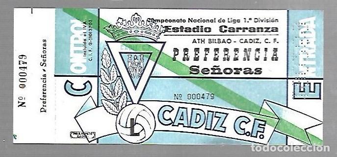 Collectionnisme sportif: ENTRADA DE FUTBOL. RAMON DE CARRANZA. CADIZ C.F - MALAGA. 1&ordm; DIVISION. PREFERENCIA
