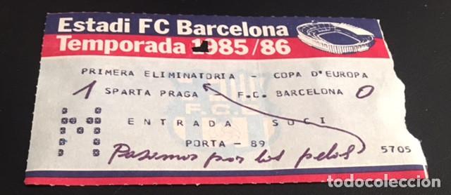 Coleccionismo deportivo: entrada copa de europa f.c. barcelona sparta praga 2 octubre 1985