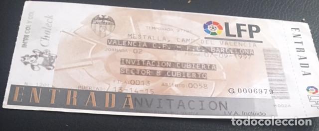 Coleccionismo deportivo: entrada valencia c.f. f.c. barcelona 7 septiembre de 1997 mestalla