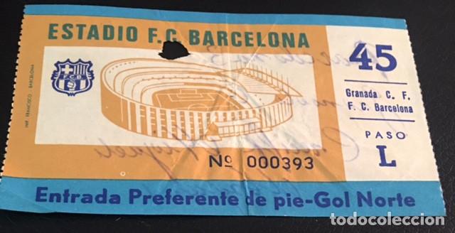 Coleccionismo deportivo: entrada del partido f.c. barcelona granada c.f. 5 octubre 1975