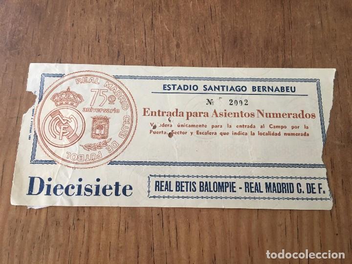 Coleccionismo deportivo: R2778 ENTRADA TICKET REAL MADRID 0-1 REAL BETIS LIGA TEMPORADA 1976 1977
