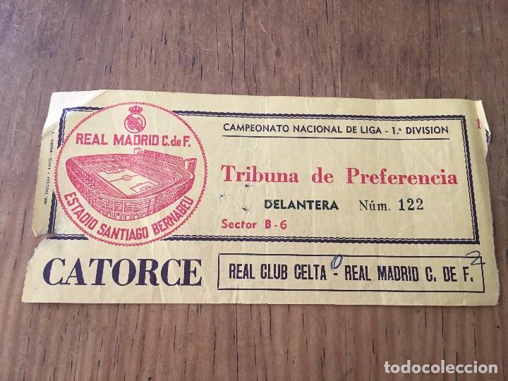 Coleccionismo deportivo: R2791 ENTRADA TICKET REAL MADRID 2-0 CELTA DE VIGO LIGA TEMPORADA 1978 1979