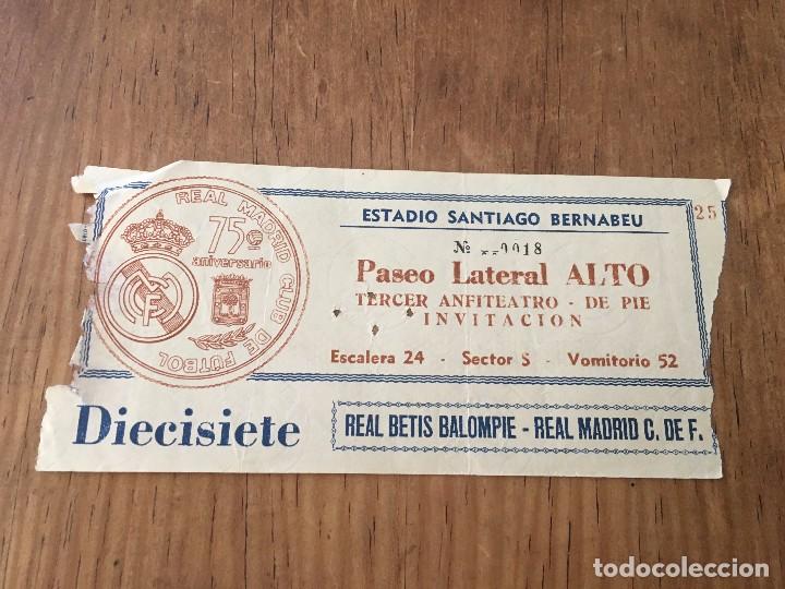 Coleccionismo deportivo: R2794 ENTRADA TICKET REAL MADRID 0-1 REAL BETIS LIGA TEMPORADA 1976 1977