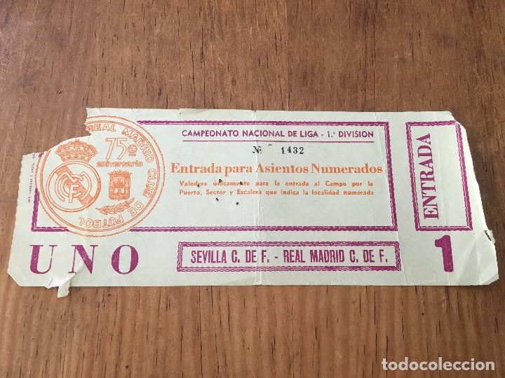Coleccionismo deportivo: R2800 ENTRADA TICKET REAL MADRID 3-0 SEVILLA LIGA TEMPORADA 1977 1978