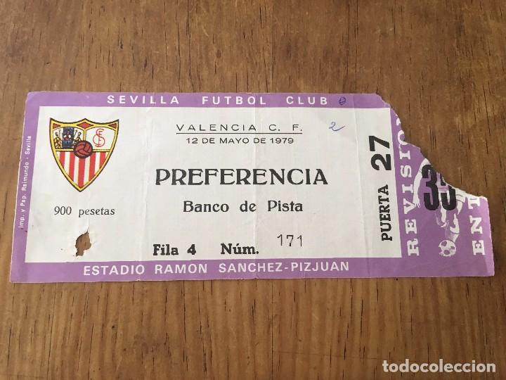 Collectionnisme sportif: R2871 ENTRADA TICKET SEVILLA VALENCIA LIGA TEMPORADA 1978 1979