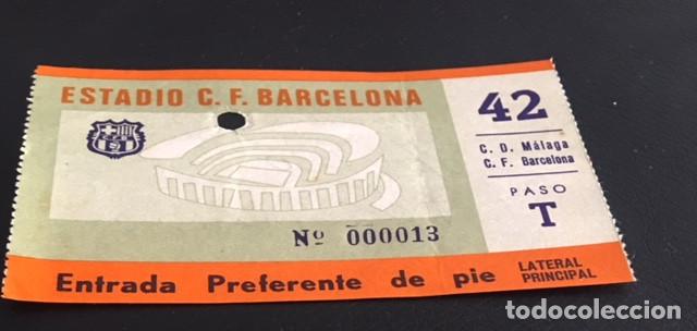 Coleccionismo deportivo: entrada futbol club barcelona c.d. malaga 5 noviembre de 1972