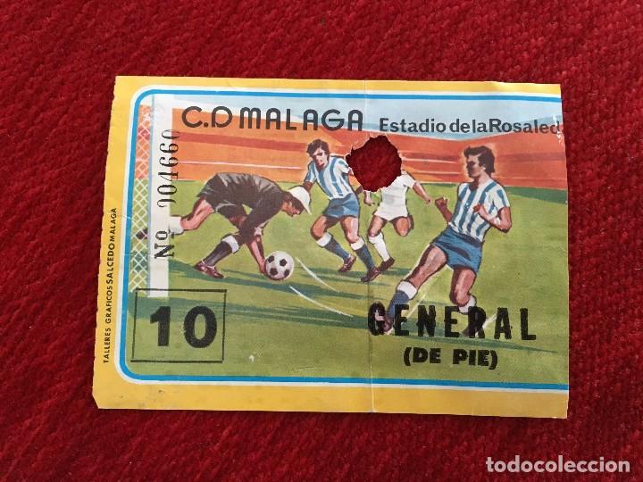 Coleccionismo deportivo: R3969 ENTRADA TICKET FUTBOL C.D. MALAGA ESTADIO LA ROSALEDA NUMERO 10 CERVEZA SAN MIGUEL