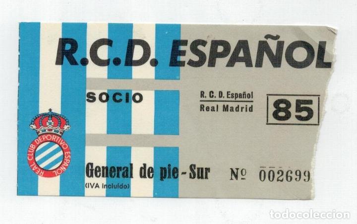 Sammelleidenschaft Sport: ENTRADA DE FUTBOL - R.C.D. ESPA&Ntilde;OL - REAL MADRID -
