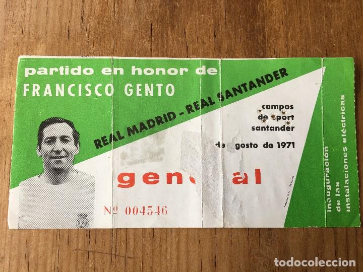 Collectionnisme sportif: R4360 ENTRADA TICKET HOMENAJE FRANCISCO GENTO RACING SANTANDER REAL MADRID 1971