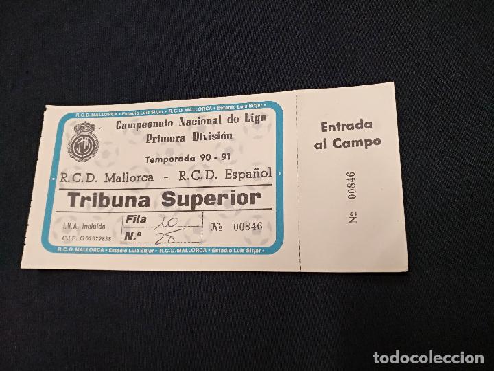 Sports collectibles: ENTRADA TEMPORADA 1990 1991 - RCD MALLORCA - R.C.D. ESPA&Ntilde;OL -