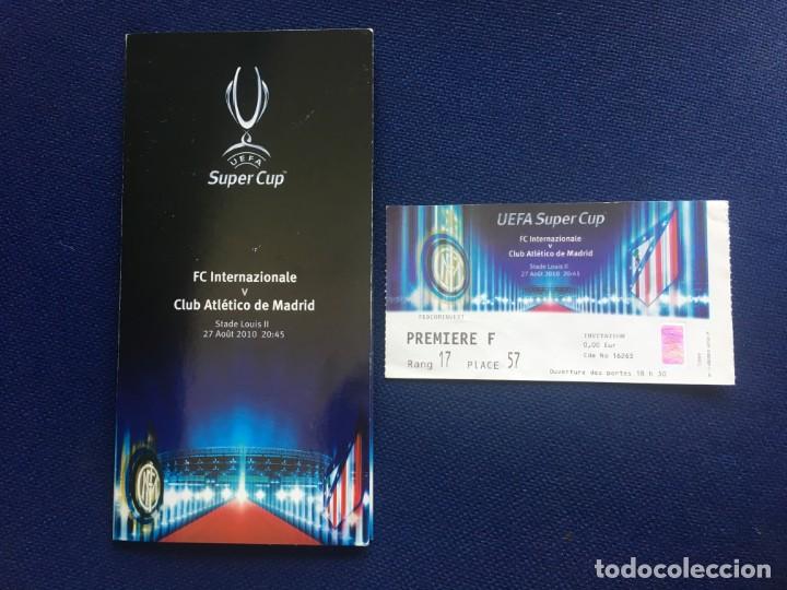 Collezionismo sportivo: R4452 ENTRADA TICKET ACREADITACION VIP SUPERCOPA EUROPA 2010 ATLETICO MADRID INTER MILAN