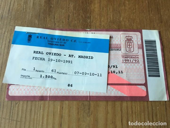 Coleccionismo deportivo: R4478 ENTRADA TICKET REAL OVIEDO ATLETICO MADRID LIGA TEMPORADA 1991 1992