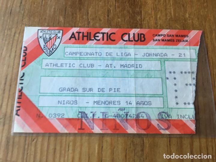 Coleccionismo deportivo: R4490 ENTRADA TICKET FUTBOL ATHLETIC BILBAO ATLETICO MADRID LIGA TEMPORADA 1988 1989