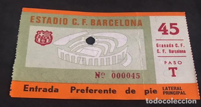 Coleccionismo deportivo: entrada de futbol 31 diciembre 1972 f.c. barcelona Granada