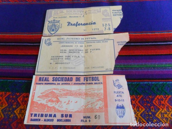 Coleccionismo deportivo: LOTE 3 ENTRADA REAL SOCIEDAD ESTADIO DE ATOCHA REAL MADRID F.C. BARCELONA VALENCIA C.F. AÑOS 80-90. - Foto 1 - 135111910