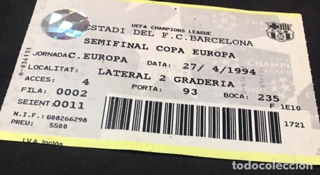 Coleccionismo deportivo: entrada semifinal copa de europa f.c. barcelona oporto ( porto ) 27 abril 1994