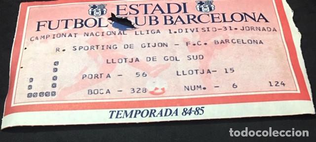 Coleccionismo deportivo: entrada liga 84-85 f.c. barcelona sporting de gijon 30 marzo 1985