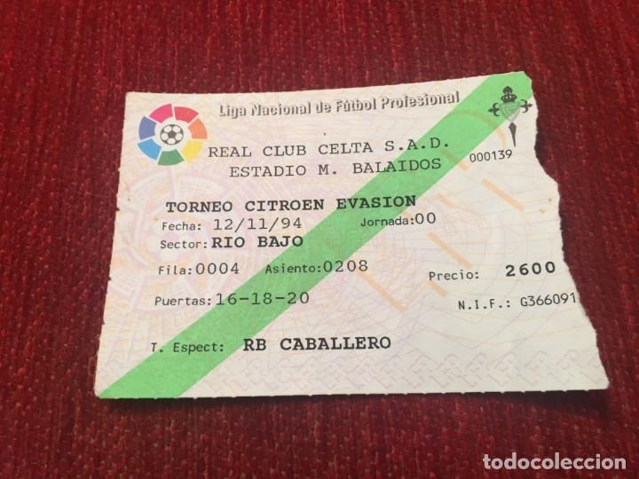 Coleccionismo deportivo: R5423 ENTRADA TICKET FUTBOL TORNEO CITROEN EVASION REAL CLUB CELTA VALENCIA 1994 AMISTOSO
