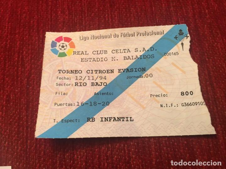 Coleccionismo deportivo: R5424 ENTRADA TICKET FUTBOL TORNEO CITROEN EVASION REAL CLUB CELTA VALENCIA 1994 AMISTOSO