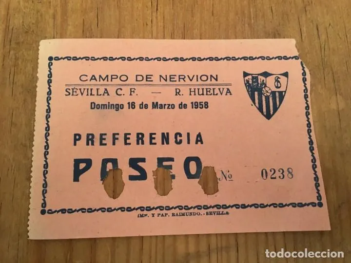 R5785 ENTRADA TICKET FUTBOL SEVILLA RECREATIVO DE HUELVA CAMPO DE NERVION AMISTOSO