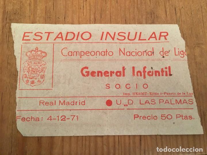 Coleccionismo deportivo: R5793 ENTRADA TICKET FUTBOL LAS PALMAS 2-0 REAL MADRID LIGA TEMPORADA 1971 1972 ESTADIO INSULAR