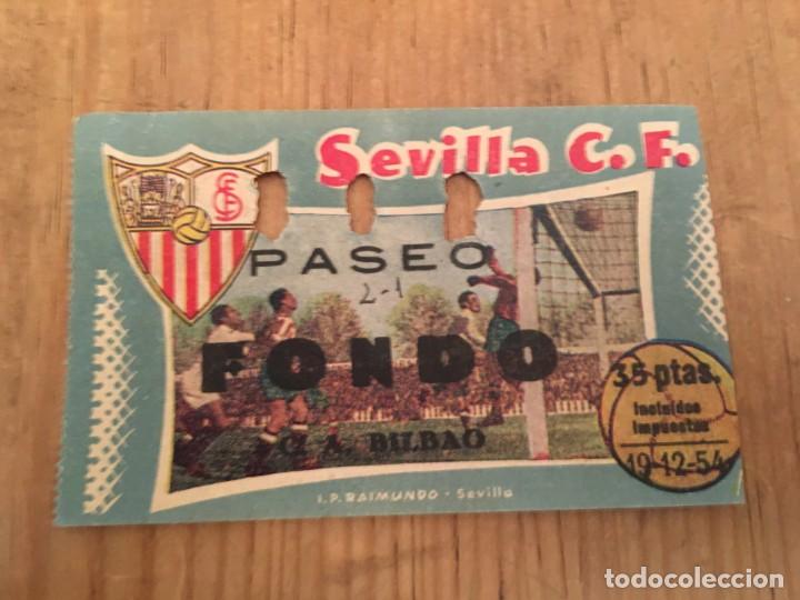 Sammelleidenschaft Sport: R5800 ENTRADA TICKET FUTBOL SEVILLA 1-1 ATHLETIC CLUB BILBAO LIGA TEMPORADA 1954 1955