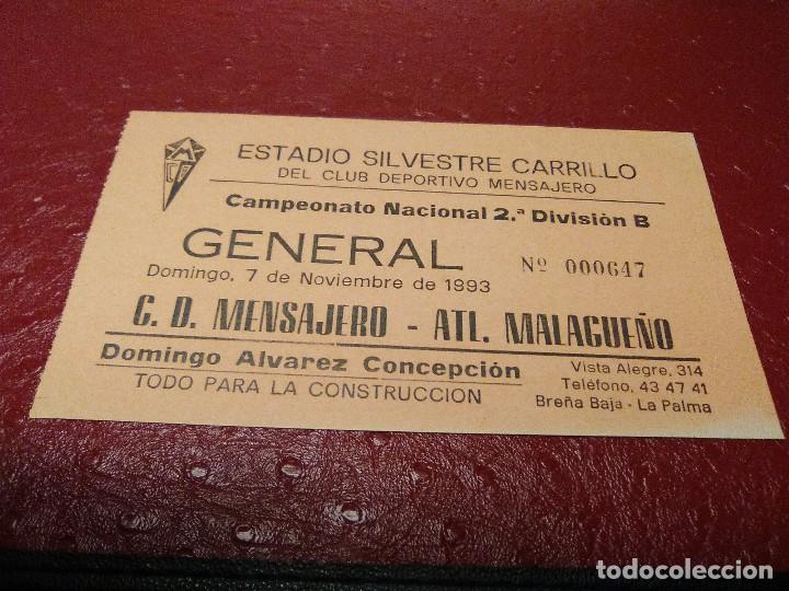 Coleccionismo deportivo: ENTRADA CD MENSAJERO-ATLETICO MALAGUE&Ntilde;O MALAGA 7 NOVIEMBRE 1993