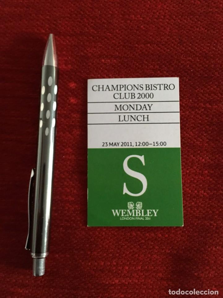 Coleccionismo deportivo: ENTRADA TICKET PASE BISTRO CLUB FINAL UEFA CHAMPIONS BARCELONA MANCHESTER UNITED 2011