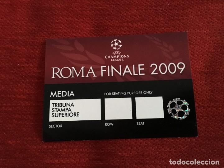 Coleccionismo deportivo: ENTRADA TICKET MEDIA FINAL CHAMPIONS LEAGUE BARCELONA MANCHESTER UNITED 2009 ROMA CRISTIANO RONALDO