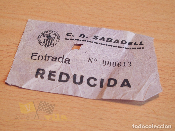 Coleccionismo deportivo: Entrada C.D. Sabadell - A&ntilde;os 60