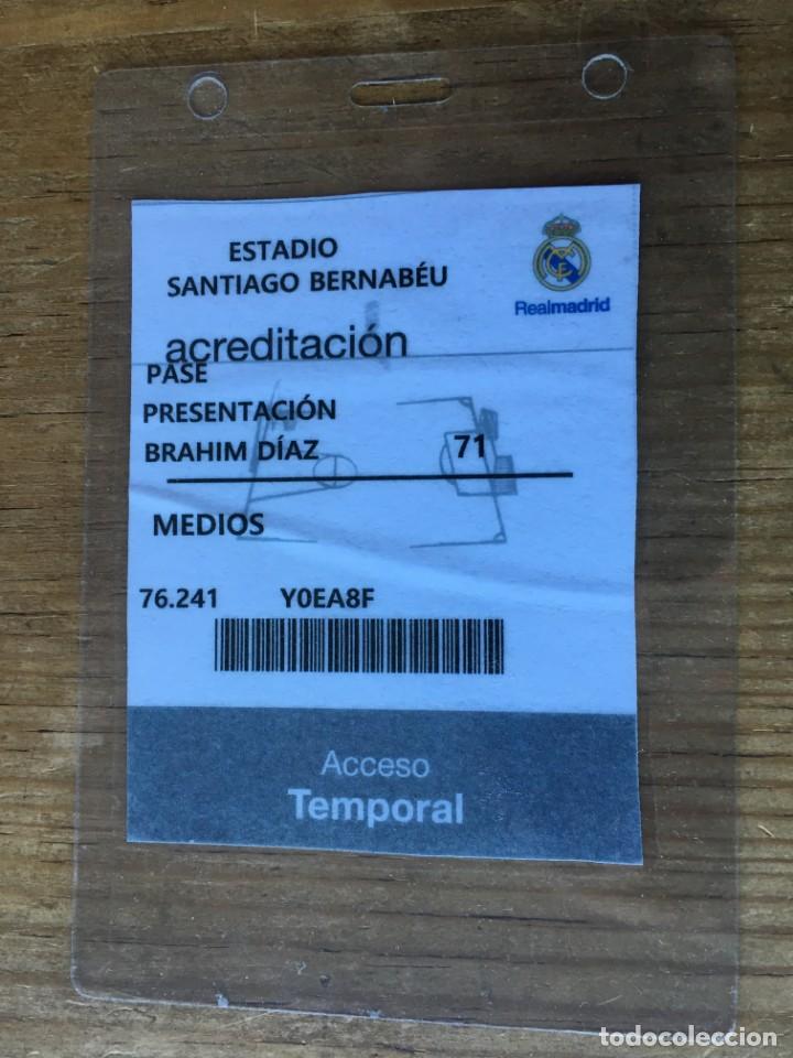 Collectionnisme sportif: R6142 ENTRADA TICKET FUTBOL PRENSA REAL MADRID PRESENTACION BRAHIM DIAZ