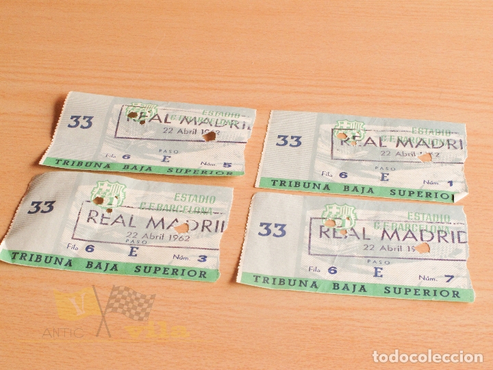 Coleccionismo deportivo: Entradas CF Barcelona vs Real Madrid - 1962