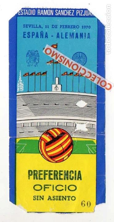 Collezionismo sportivo: ESPA&Ntilde;A - ALEMANIA. 11 DE FEBRERO DE 1970. AMISTOSO. 2 - 0. SEVILLA. DEBUT DE LORA Y MELO.