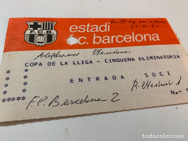 Coleccionismo deportivo: ENTRADA FC BARCELONA REAL MADRID FINAL COPA DE LA LIGA 29 JUNIO 1983
