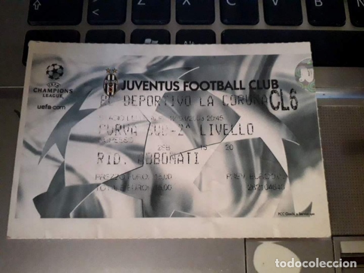 Entrada Entradas Futbol Football Ticket Juventus Turin Champions League Deportivo De La Coruña 2003