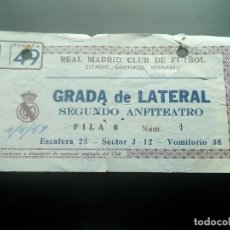 Coleccionismo deportivo: ENTRADA REAL MADRID V ATHLETIC BILBAO 1961 1/4 FINAL COPA GENERALISIMO 1960 1961. Lote 176538230