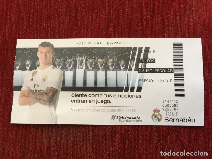 Coleccionismo deportivo: R7235 ENTRADA TICKET FUTBOL REAL MADRID JUGADOR KROOS