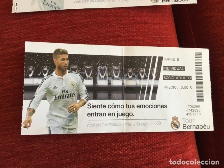 Coleccionismo deportivo: R7258 ENTRADA TICKET FUTBOL REAL MADRID JUGADOR CRISTIANO SERGIO RAMOS