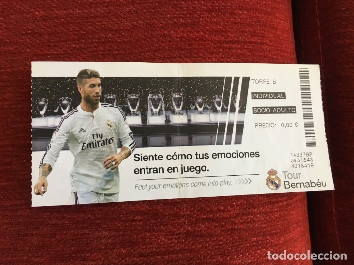 Coleccionismo deportivo: R7259 ENTRADA TICKET FUTBOL REAL MADRID JUGADOR CRISTIANO SERGIO RAMOS
